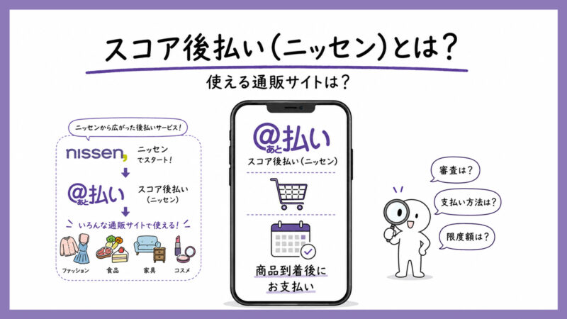 スコア後払い(ニッセン)が使える通販サイト一覧｜審査・支払い方法・限度額まとめ