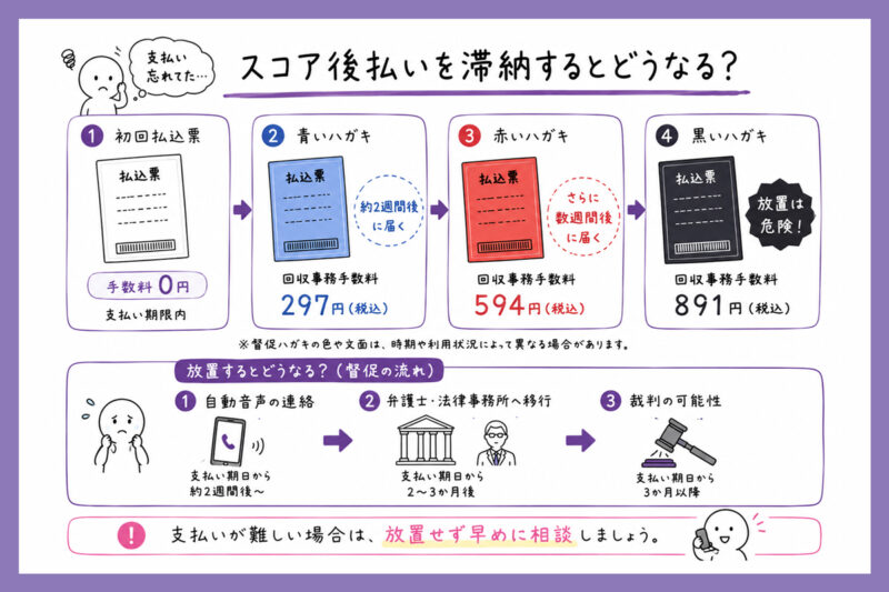 スコア後払いを滞納するとどうなる？