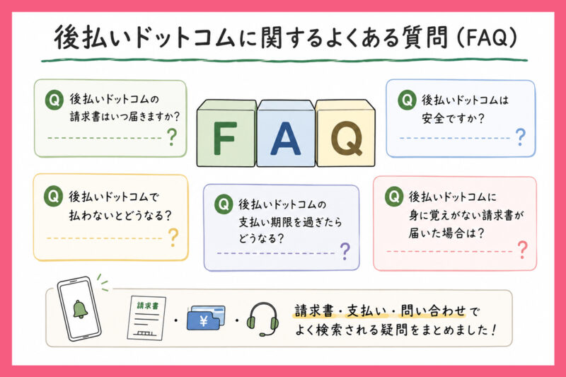 後払いドットコムに関するよくある質問（FAQ）