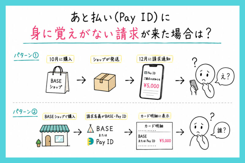 あと払い(Pay ID)に身に覚えがない請求が来た場合は？