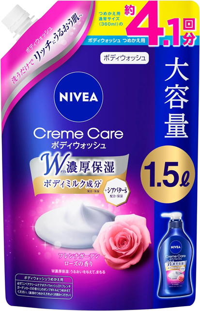 ニベア クリームケア ボディウォッシュ フレンチガーデンローズの香り 詰替 1500ml