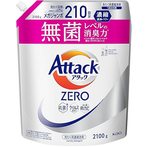 洗濯洗剤：アタックZERO 無菌レベルの消臭力 詰め替え 2100ｇ