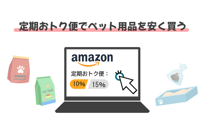 Amazon定期おトク便を使ってペット用品を安く買う