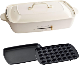 【今回限りの価格】BRUNO ホットプレート グランデサイズ BOE026-WH｜一人でも鉄板焼き・粉もの・タコパが気軽にできる一台