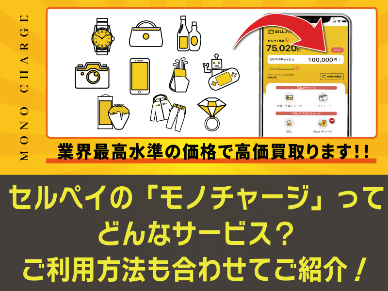 セルペイのモノチャージなど買い取って入金できるもの一覧