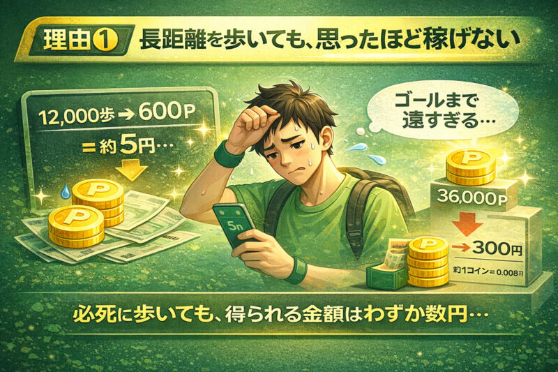 【理由❶】長距離を歩いても、思ったほど稼げない