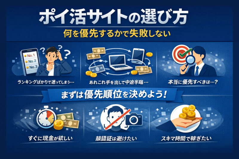 ポイ活サイトの選び方|何を優先するかで失敗しない