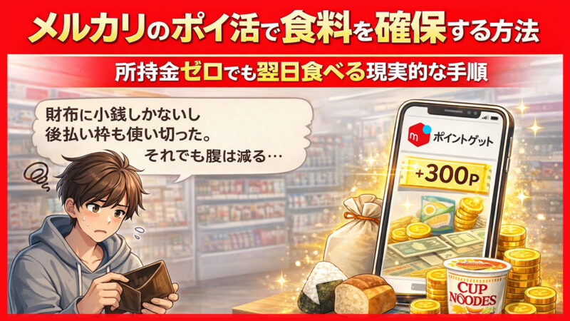 メルカリのポイ活で食料を確保する方法｜所持金ゼロでも翌日食べる現実的な手順