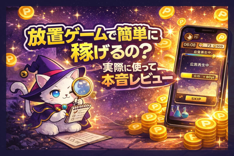 放置ゲームで簡単に稼げるの？実際に使って検証した本音レビュー