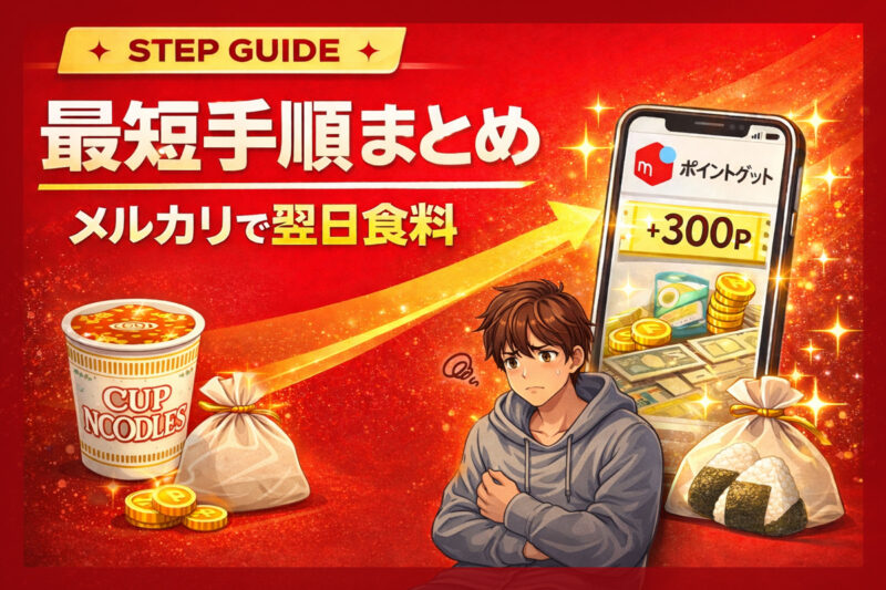 メルカリで所持金ゼロから翌日食料までの最短手順|まずここだけ見て!