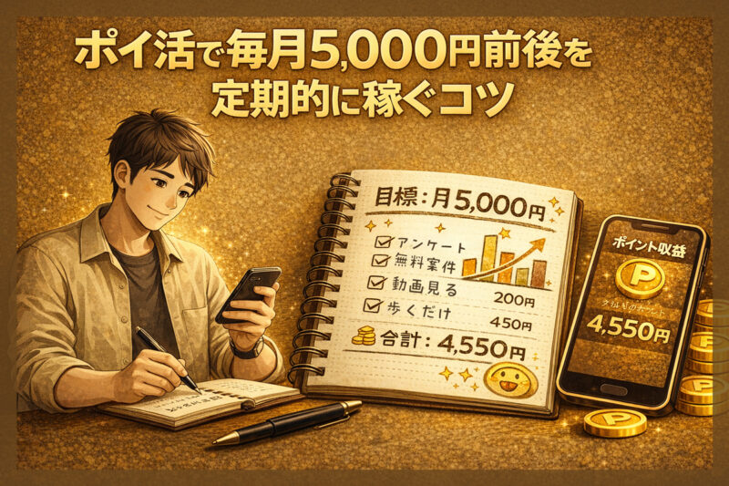 ポイ活で毎月5,000円前後を定期的に稼ぐコツ