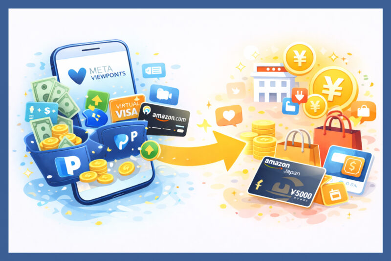 Metaビューポイントの換金方法と日本円にする方法は？