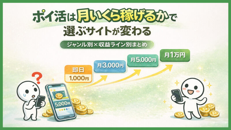 ポイ活は月いくら稼げるかで選ぶサイトが変わる｜ジャンル別×収益ライン別まとめ