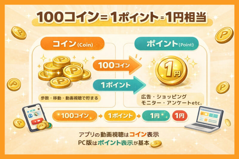GMOポイ活アプリの換算ルール|コインとポイントの仕組み