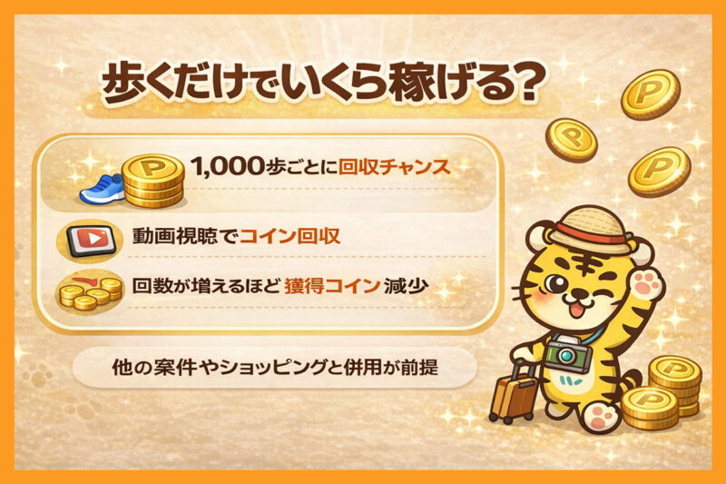 GMOポイ活アプリで実際いくら稼げる?歩数で稼げる本音レビュー