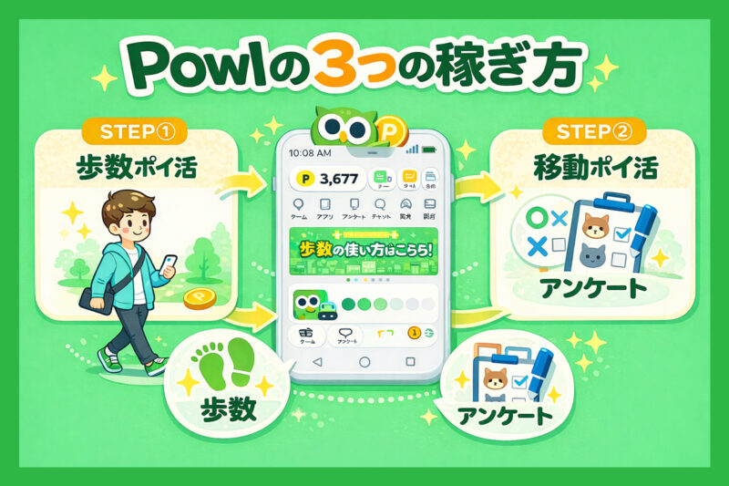 powlアプリの基本的な3つの稼ぎ方パターン