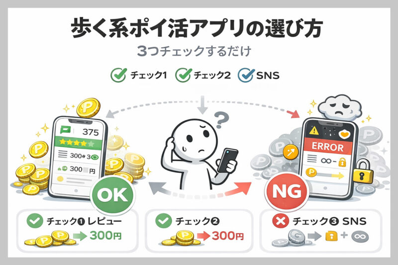 歩く系ポイ活アプリの選び方｜私が実践している3つのチェックポイント