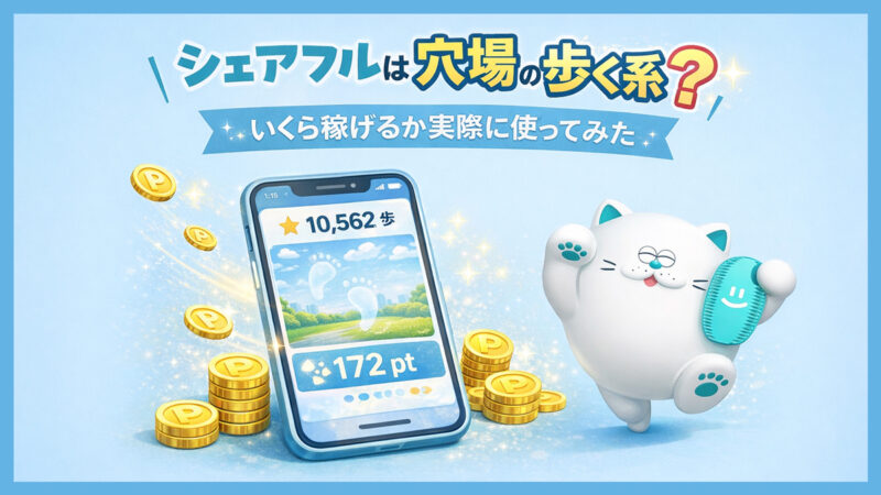 短期バイトのシェアフルは穴場の歩く系ポイ活？月いくら稼げるか実際に使ってみた