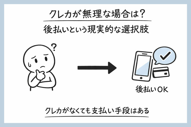 クレカが無理な場合は?後払いという現実的な選択肢