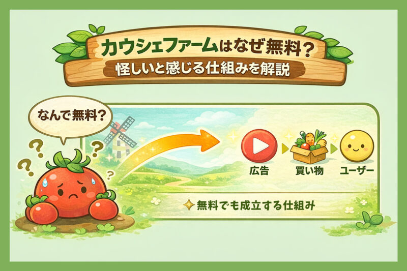 カウシェファームはなぜ無料?怪しいと感じる仕組みを解説