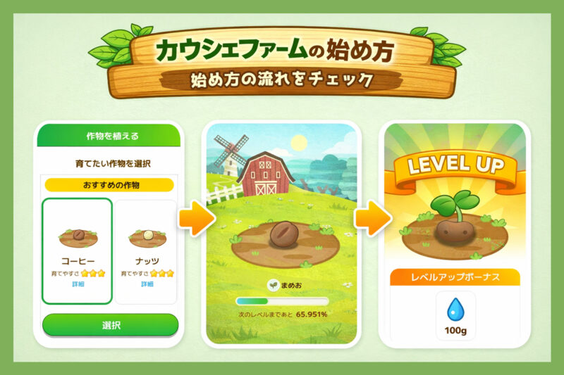 カウシェファームの始め方を画像つきで解説