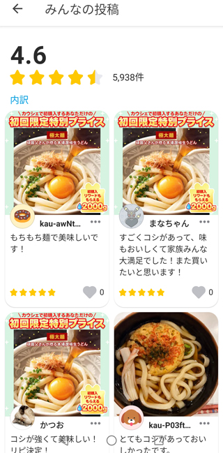 レビューは5,000件以上で評価は4.6とかなり高く、賞味期限も約30日ある