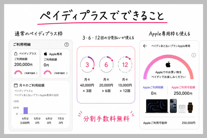 ペイディプラスになるとできること
