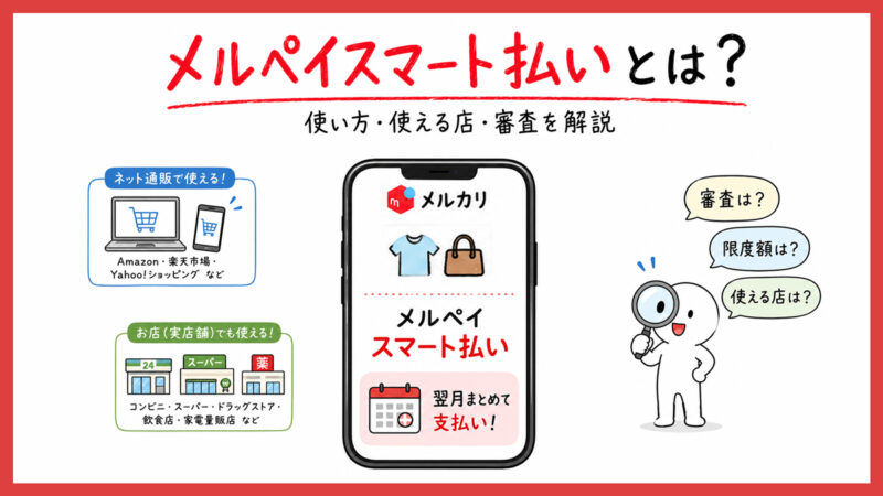 メルカリ後払いメルペイスマート払いのやり方や使える店～審査に落ちる理由や通すコツ