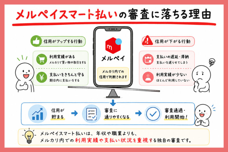 メルペイスマート払いの審査に落ちる理由