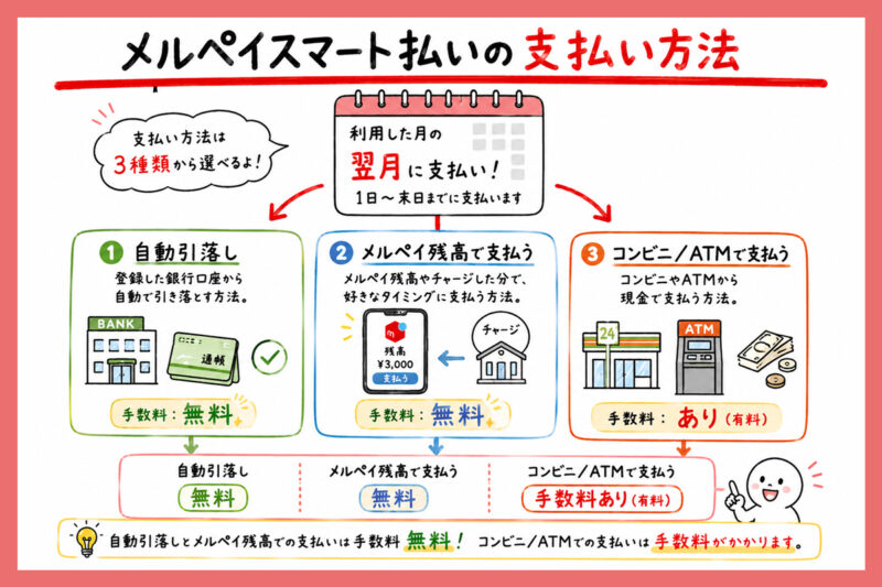 メルペイスマート払いの支払い方法
