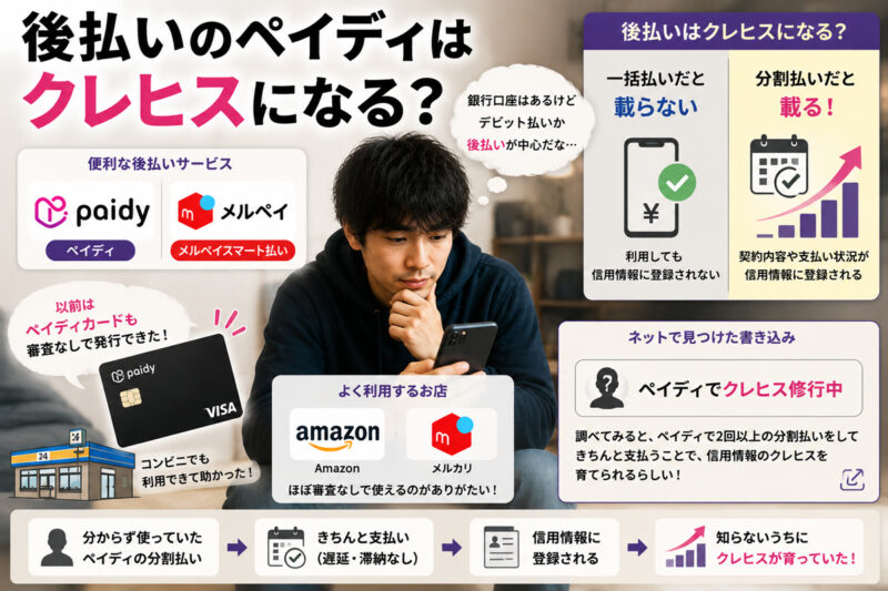 後払いのペイディはクレヒス修行になる?