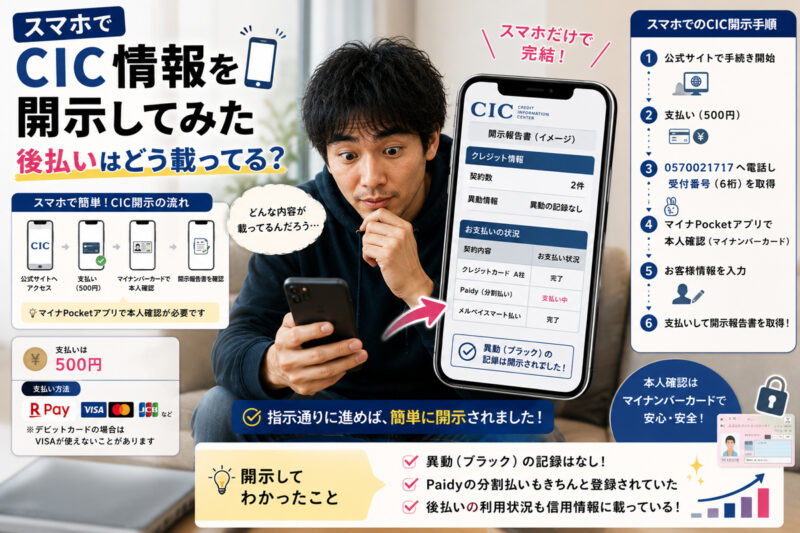 スマホでCIC情報を開示してみた|手順を詳しく紹介
